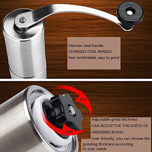 Manual Coffee Grinder Conical Burr Coffee Grinder Conical Ceramic Burr Stainless Steel Portable Hand Crank Mill Adjustable Burr Assembly - Image 2