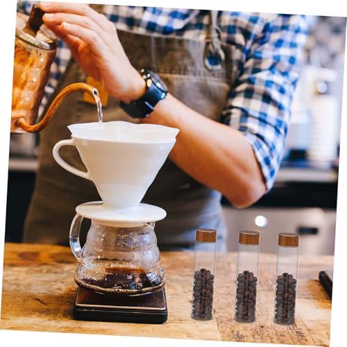 Coffee Bean Storage Tubes with Wood Stand, 6 Pack Glass Vials for Display - Image 6