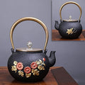 LJYT Teapot Teapots Cast Iron Handmade TeapotHome Kettle Uncoated Vintage Cast Iron Kettle Tea Pot with Infusers for Loose Tea (Color : Butterfly Love Flower) by Unknown