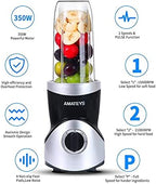 Amateys Personal Blender for Shakes and Smoothies,Professional Kitchenblender with Blending & Grinding Blades, Portable Coffee Grinder with 24/10 OZ Travel Bottles, Adjustable Speeds Juice Blender - Image 4