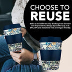 Ecoffee Cup 12oz (350ml) Van Gogh Reusable Coffee Cup – PLA Plant-Based Travel Mug with Silicone Lid, Melamine Free & Dishwasher Safe – Old Vineyard with Peasant Woman - Image 3