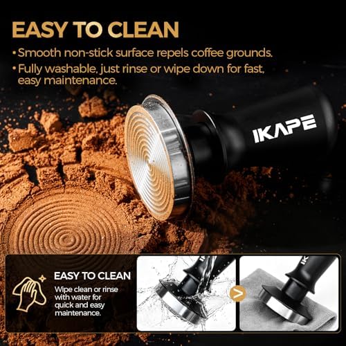 IKAPE 45mm Espresso Tamper, Premium Barista Coffee Tamper with Calibrated Spring Loaded, 100% Flat Stainless Steel Base Tamper for Espresso Machine - Image 7
