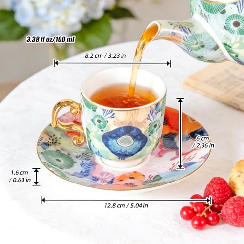 KAMMAK Tea Set for Adults, Tea Pot and Cup Set - Image 4