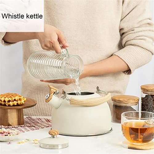 HEAGER Ceramic teapot, Stove Top Kettle, Whistling Kettle, Tea Infuser,Tea Pot, Whistling Tea Kettles Stovetop Stainless Steel Teapot WithWood PatternAnti - Image 6