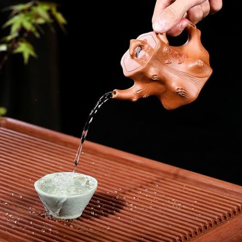 Tea Pots For Loose Tea Creative Tree Stump Tea Kettle Handmade Purple Clay Pot Office Tea Party Teapot Household Tea Set Tea Infuser Pot - Image 5