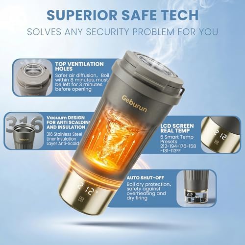 100-240V Travel Portable Electric Kettle 13.5oz 316SS 6 Temperature Control - Image 5
