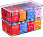 Sorbus Tea Bag Organizer, 2-Pack Clear Bins with Removable Dividers by Sorbus
