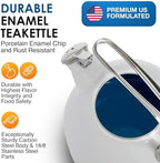 Chantal Classic Teakettle, 1.8 QT, Enamel On Steel, 2-Tone Harmonica Whistle, Rapid Boil and Even Heating (White) - Image 3