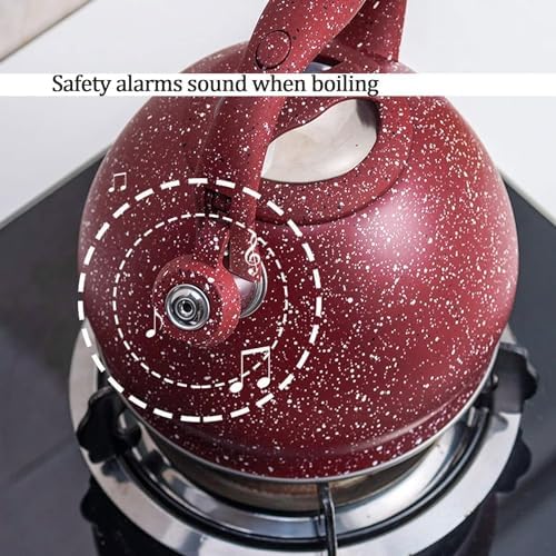 Tea Kettle Whistling Tea Kettle Stainless Steel Teakettle with Wooden Handle Stovetop Safe Water Boiling Kettle for Home Kitchen 3L Stove Top Whistling Tea Kettle - Image 4