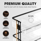 J JACKCUBE DESIGN Tea Bag Organizer Steel and Acrylic 3 Tier, 15 Compartment Tea Bags Sugar Packets Coffee Station Storage Holder for Cabinet Countertop Office (Black)- MK956A - Image 3