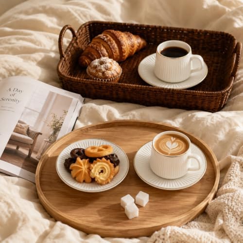 3.4oz Porcelain Espresso Cups & Saucer Set of 6, Turkish Coffee - Image 5