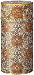 Tokyo Matcha Selection - Karakusa grape steel tea caddy can - 2 color - for tea leaf [Standard ship by SAL: NO tracking number & insurance] (Orange) by Tokyo+Matcha+Selection