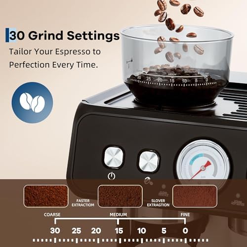 20 Bar Espresso Coffee Machine with Built-in Grinder - Image 6