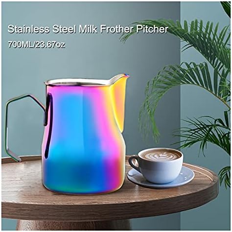 Gravy Boat 550/700ml Stainless Steel Milk Frothing Jug Espresso Coffee Pitcher Barista Craft Coffee Latte Milk Frother Pitcher Milk Jug Sauce Jug (Size : 550ML, Color : Rose gold optional) - Image 2