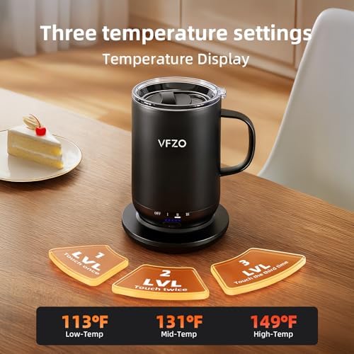 Self Heating Coffee Mug,High-Capacity- 18 oz, 180 Min Battery Life, Smart Heated Coffee Mug，Smart Mug, Simple Temperature Control Operation, Gifts for Family Members (Black) - Image 4