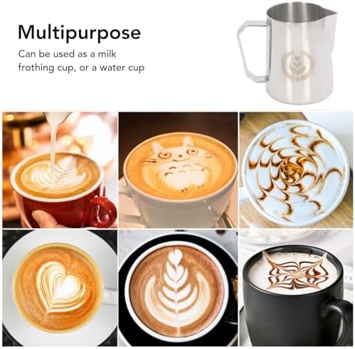 600ml Stainless Steel Frothing Jug Pitcher, Food Grade Milk Frother Cup with Eagle Spout, Thickened Comfortable Handle, Integrally Formed Sturdy Design - Image 7