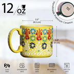 Handmade Espresso Cups, 12 oz Colorful Cups for Coffee Lovers, Coffee Cup Set of 4, Microwave & Dishwasher Safe Mug, Ceramic Coffee Cup with Holder - Image 2