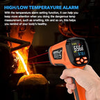 Infrared Thermometer Temperature Gun, -40℉-3632℉, High Temp Thermometer with Thermocouple Probe, Non-Contact 50:1 Pyrometer Dual Laser Thermometer Gun for Engine, Kiln, Forging, Industrial - Image 3