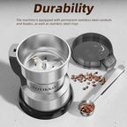 Electric Coffee Grinder 300W, Adjustable Grind, Espresso/Drip/Pour. Coffee Grinder for Coffee, Spices, and Other Foods (silvery-210) - Image 7