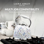 Laura Ashley Wild Meadow Whistling Tea Kettle Stovetop, Tea Pot for Stove - Image 3
