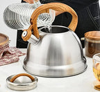 Tea Kettle Stovetop Stove Top Whistling Coffee Kettles Stainless Steel Teakettle Teapot with Ergonomic Handle Hot Water Kettles Pour Over Kettle 3.5L - Image 5