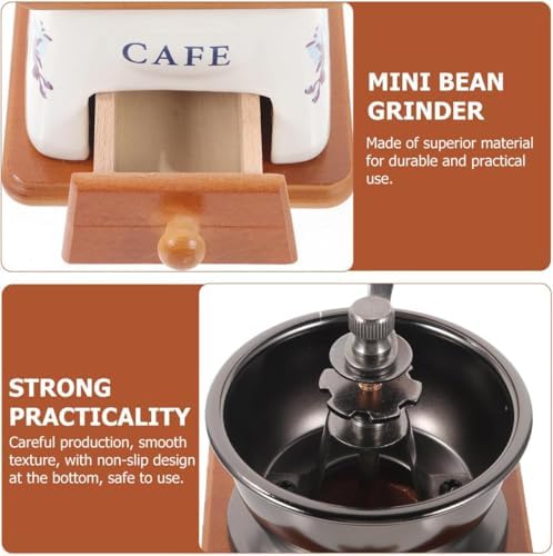 Burr Coffee Grinder Manual Wooden Hand Crank Bar Gift(Trapezoid) - Image 4