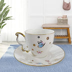 tea cups and saucers,Ceramic Coffee Tea and Saucer Set Bone China European Style Teacups Latte Cups Cup Suitable for Drinks Water - Image 3