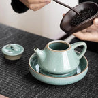 Tea Pots For Loose Tea Creative Ice Flower Glazed Stone Scoop Teapot Ceramic Household Filter Teapot Chinese Kung Fu Tea Set Teapot Tea Infuser Pot - Image 4
