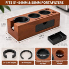 Espresso Tamping Station - 8 in 1 Espresso Organizer for Stroage 51/53/54/58mm Coffee Tamper Distributor Portafilter Puck Screen Accessories - Image 5