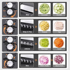 ONCE FOR ALL Safe Mandoline Slicer Pro, Veggie Slicer with Container, Gray - Image 4