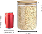 Glass Storage Jars Set Elegant Containers with Airtight Bamboo Lids, Perfect for Kitchen Organization - Flour, Rice, Pasta, Sugar, Coffee Beans, Accessories Included (2 packs(111oz)) - Image 2