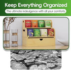 Bamboo Tea Organizer – Stackable Collection (2Tier w/Drawer) - Image 5