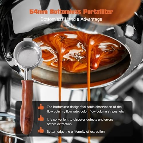 Xspeedonline 54mm Bottomless Portafilter w/Filter Basket & Puck Screen Compatible with Breville Touch Barista Express Pro Infuser 880BSS, 878BSS, 870XL, 840XL Espresso Machine Replacement Parts - Image 7