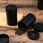 6 Pack Metal Tea Tin Canister with Airtight Double Lids, 16 oz Round Tin Can for Loose Leaf Tea Storage, Reusable Black Food Container for Coffee, Spices, Sugar, Candy, Herbs(black) - Image 5