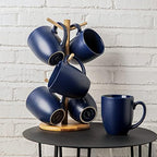 AmorArc 16 oz Coffee Mugs Set of 6, Large Ceramic Coffee Cups-Matte Blue - Image 7