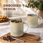 theterra Ceramic Coffee Mugs Set of 4, 14.2 oz Coffee Cups with Handle - Image 5
