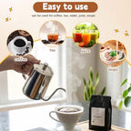 UKCOCO 600ml Gooseneck Coffee Kettle, Stainless Steel Drip Pot with Lid - Image 6