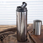Titanium Water Bottle French Press Pot Milk Frother Coffee Cups Double Layer Thermal Insulation (lce flower) - Image 4