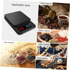 Electronic Coffee Scale with Timer Multifunction Digital Kitchen Food Scale for Cooking Baking Weighing Precise Sensors USB Powered Capacity Black - Image 4