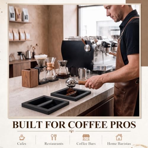 Mimorou Set of 2 Espresso Coffee Ground Knock Box Chute, Built-in - Image 6