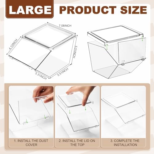 Yerliker 8 Pcs Clear Stackable Storage Bins with Lids, Extra Large - Image 2