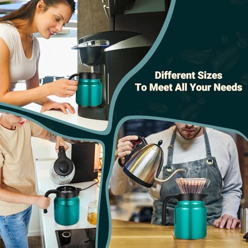 Insulated Coffee Carafe, 34 oz, Keeps Hot for 12H, Agave Teal - Image 4