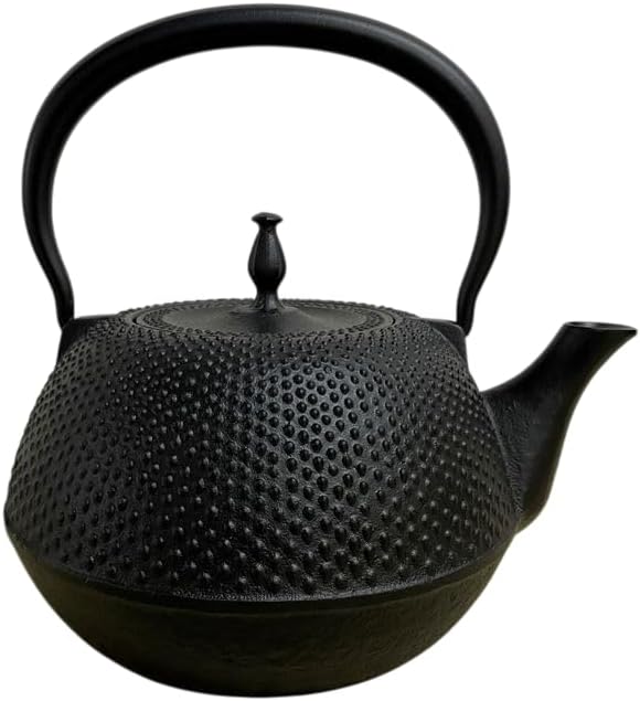 Japanese Cast Iron Tea Kettle – 1.2L Nambu Tetsubin with Arare Pattern – Boil Water on Stovetop – Traditional Iron Kettle for Tea or Hot Water by Unknown