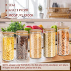 SLifeJars-32 oz Glass Jars with Bamboo Lids 8 pcs Glass Food Storage Containers with Airtight Bamboo Lids, Glass Canisters Stackable Kitchen Pantry bamboo lid for Coffee Beans, Rice, Sugar and More - Image 5