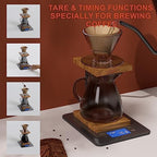MEGAWISE High Precision 0.1g Coffee/Food Scale with Timer, Dual Power Supply, Waterproof Tempered Glass, 5 Weighing Modes, Professional Coffee Brewing Timer Kitchen - Image 7