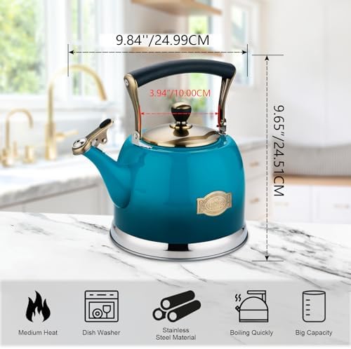 Tea Kettle Stainless Steel Teapot, Stainless Steel Teakettle for Stove Top with Heat Proof Ergonomic Handle 3.0 Quart - Image 4