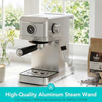 Electactic Espresso Machine 20 Bar, Stainless Steel Espresso Maker with Aluminum Steam Milk Frother, Compact Coffee Machine with 45oz Removable Water Tank, for Cappuccino,Latte&Cold Brew Home&Office - Image 6