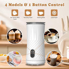Saicefe Electric Milk Frother and Steamer, 4 in 1 Automatic Milk Frother and Milk Warmer, Hot and Cold Milk Foam Maker for Coffee, Latte, Cappuccino Silent Operation (White) - Image 5