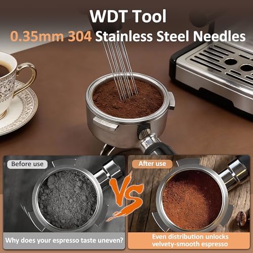 51mm Espresso Accessories Kit, Spring Loaded Calibrated Tamper, WDT Tool, Dosing Funnel Set, Fits Delonghi CASABREWS atatix and other 51mm Portafilters, for a Clean & Tidy Workspace - Image 4