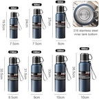 Double wall vacuum Leakproof stainless steel wide mouth insulated water bottle;tea tumbler with infuser,cup,lid;smart thermoses hot coffee;thermal flask ice drinks with led digital temperature display - Image 3